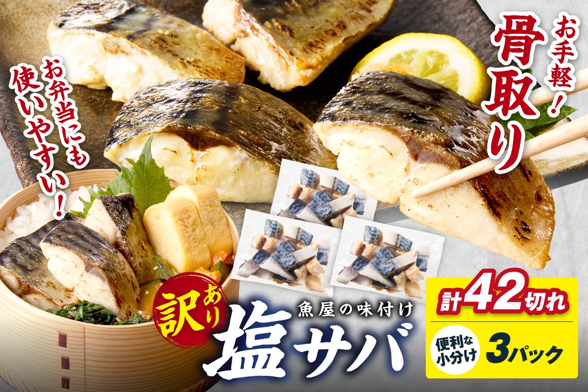 
                  さば 骨取り【訳あり】味自慢！京都・魚屋の味付け骨取り 塩サバ 3パック（42切れ/約1kg）鯖小分け 塩サバ切り身・骨抜きサバ・鯖骨なし 鯖骨取り・鯖訳ありさば骨無し　TB00055～TB00055_12
                