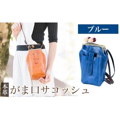 ふるさと納税 霧島市 がま口サコッシュ&lt;ブルー&gt;【m's】K-157-E