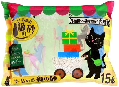 紙の猫砂 ザ・B級品猫の砂 15L×4袋 紙砂 しっかり固まる 燃えるゴミ 水洗トイレ使用不可 消臭 ニャン 猫 ネコ ねこ まとめ買い ペット用 消耗 衛生 防災 備蓄 日本製 国産 SDGs サノ