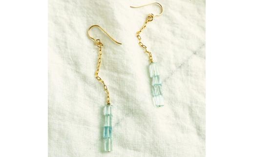 ピアス ice blue K14gf ロング チェーン