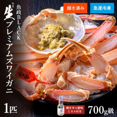 ふるさと納税 京丹後市 急速冷凍 生プレミアムズワイガニ魚政BLACK 700g級1匹(2025年1月〜順次発送)
