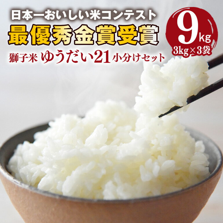 【ふるさと納税】 獅子米 ゆうだい21 小分け セット 9kg （3kg×3袋） 米 お米 精米 白米 ご飯 ごはん 産地直送 国産 茨城県 石岡市 B02-088