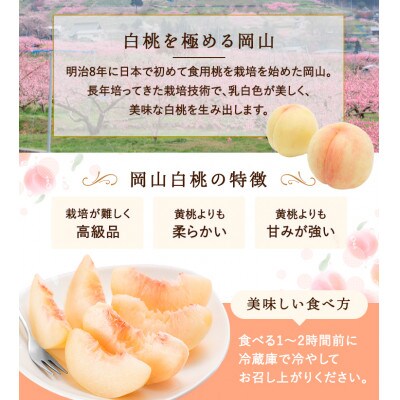 岡山県産　白桃 8玉(2kg以上) 等級:ロイヤル 化粧箱入り【配送不可地域：離島・北海道・沖縄県】