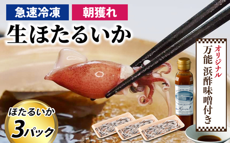 急速冷凍 生 ほたるいか オリジナル万能酢味噌付き カネツル砂子商店
