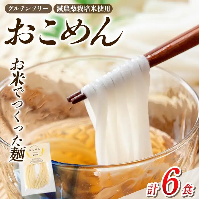a1101-A おこめん(中麺) 1食100g(計6食)【アグリベースAIRA】姶良市 麺 お米麺 グリテンフリー
