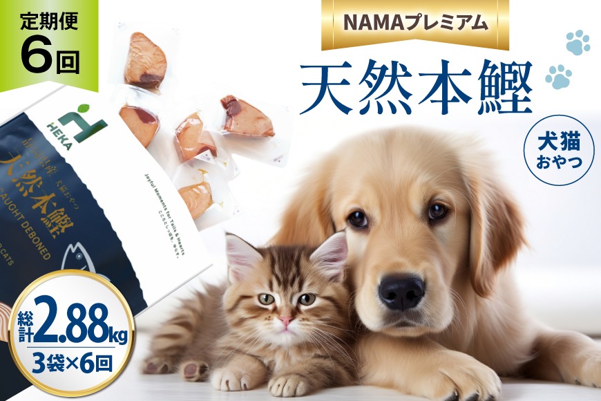 6回 定期便 ペットフード 犬 猫 HEKA 犬猫用 おやつ 天然本鰹 160g 3袋 総計2.88kg [HEKA Petlife 静岡県 吉田町 22424413] 犬用 猫用 ドッグフード キャットフード エサ 餌 いぬ ねこ ペット 国産 個包装