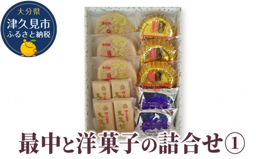 最中と洋菓子の詰合せ (神徳の最中・大友公・マドレーヌ・フルーツケーキ)  | もなか 最中 粒あん こし餡 マドレーヌ フルーツケーキ 洋菓子 和菓子 茶菓子 詰め合わせ ギフト 大分県産 九州産 津久見市 熨斗対応