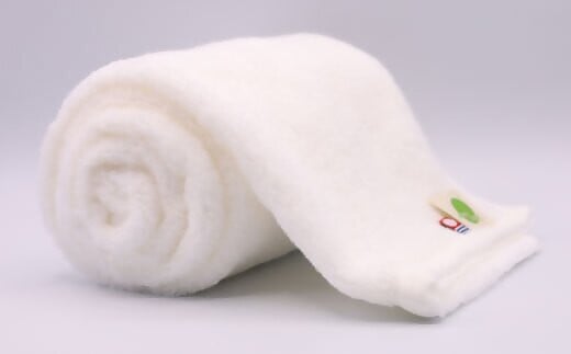 【わたのはな】バスタオル半分時代１枚 超無撚糸 ギフト 双葉町産 ホワイト