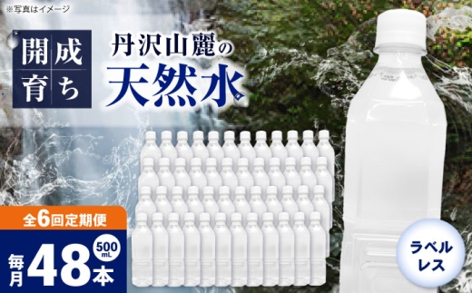 【全6回定期便（毎月お届け）】ミネラルウォーター （500mL×24本）×2箱 ラベルレス [BDBE004-11]