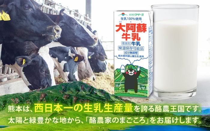 大阿蘇牛乳 ロングライフ くまモンラベル 200ml 24本