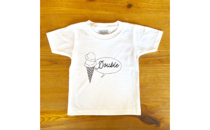 2人兄弟姉妹でおそろい/アイスクリーム Sigle×Double プリント/ Tシャツ2枚組ギフトセット【出産祝い・誕生日・ギフト・プレゼント】（100cm×110cm）