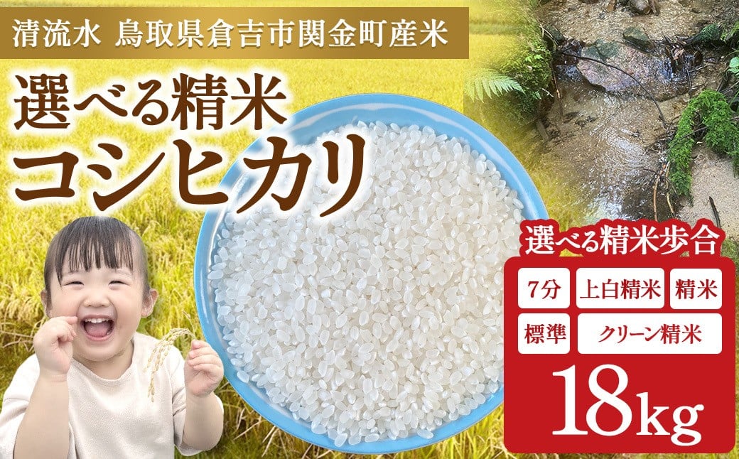 
                  【令和7年産】コシヒカリ 選べる精米歩合 18kg お米 米 こめ コメ こしひかり コシヒカリ ご飯 ごはん 鳥取県 倉吉市産
                