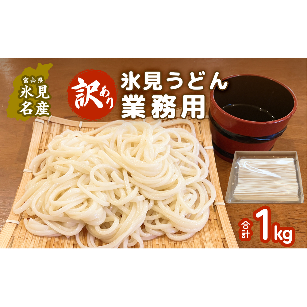 【訳あり】 業務用氷見うどん1kg 富山県 氷見市 氷見うどん 乾麺 業務用 鍋 〆