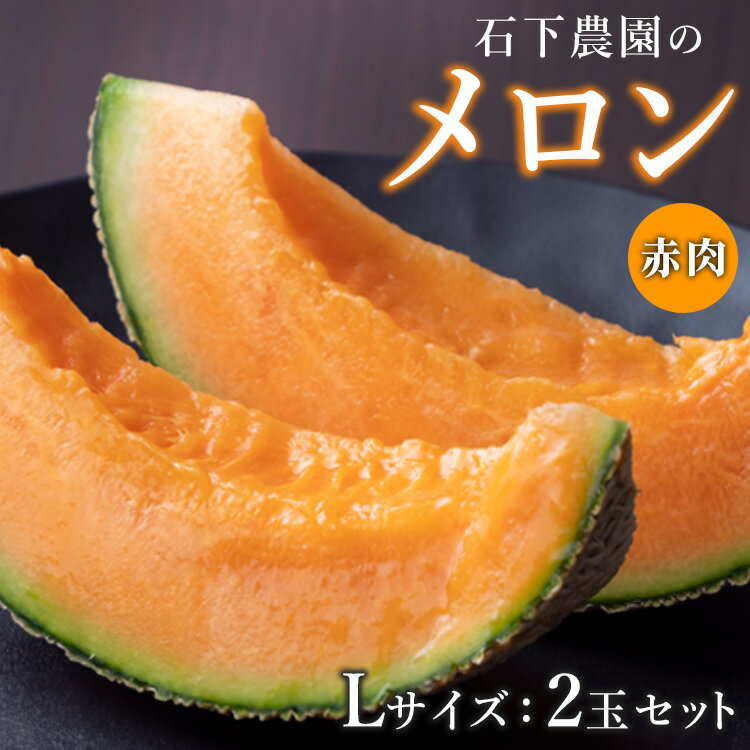 【ふるさと納税】【先行予約】石下農園のメロン 赤肉 Lサイズ 2玉 ｜ 果物 くだもの フルーツ メロン 国産 クインシーメロン 赤肉 赤肉メロン 旬 期間限定 季節限定 夏季限定 産地直送 栃木県 芳賀町※2025年8月上旬～8月中旬頃に順次発送予定※離島への配送不可