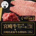 【ふるさと納税】 宮崎牛 ロース ステーキ 2枚 （ 500g ） ＆ 黒毛和牛 小間切れ 200g 数量限定 牛肉 牛 肉 ブランド牛 霜降り 宮崎県 五ヶ瀬町 送料無料