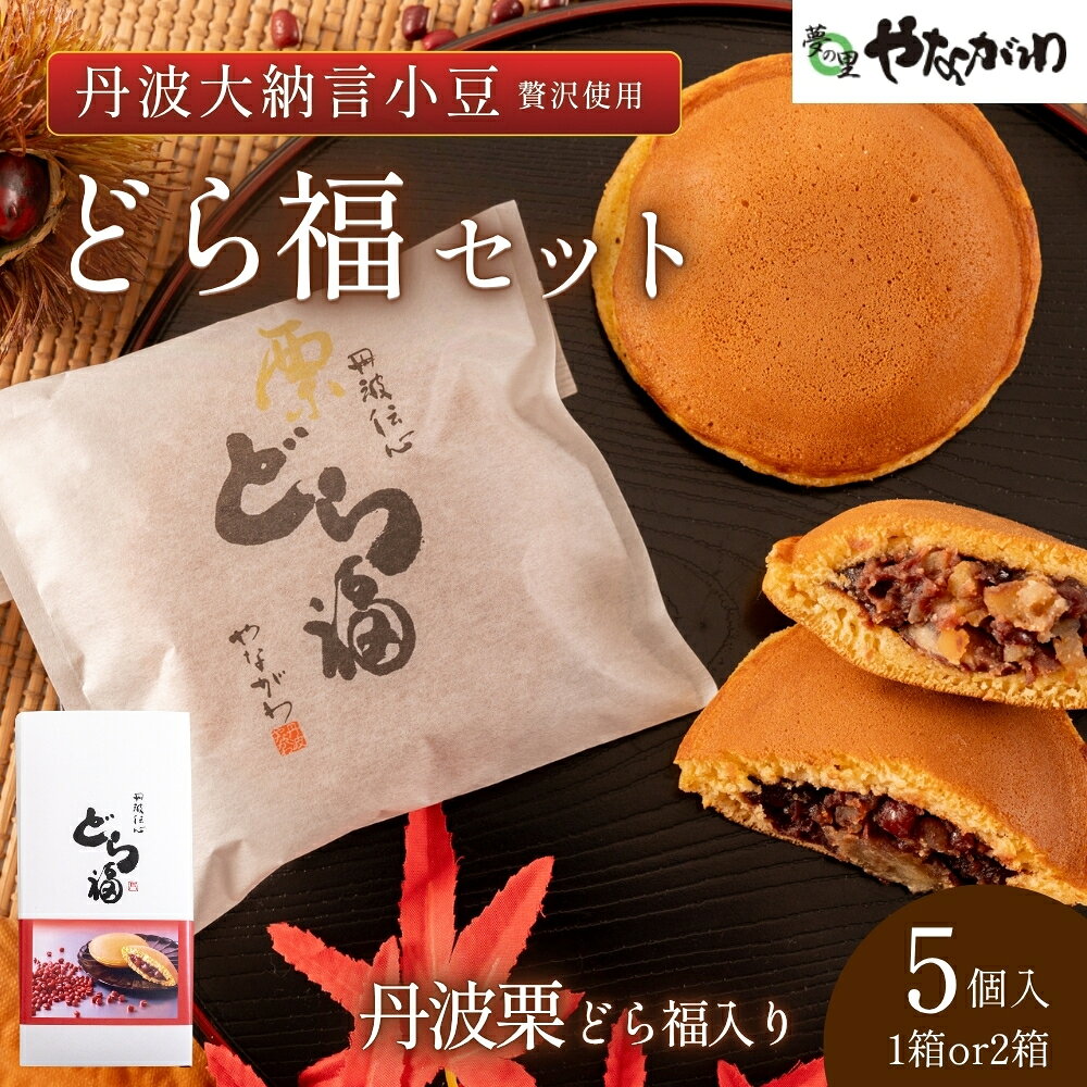 【ふるさと納税】 〈スピード出荷〉 どら福セット（丹波栗・プレーン）5個入 やながわ どら焼 丹波市 和菓子 お菓子　スイーツ 丹波大納言小豆