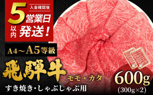 
                  【発送時期が選べる】 飛騨牛 A4~A5等級 もも・かた肉すきしゃぶ用 600g 岐阜県産 A4 A5 すき焼き しゃぶしゃぶ 黒毛和牛 もも モモ かた カタ 赤身 牛肉 牛 国産 お取り寄せ ごちそう 自宅用 和牛 小分け 最短発送 肉のひぐち
                