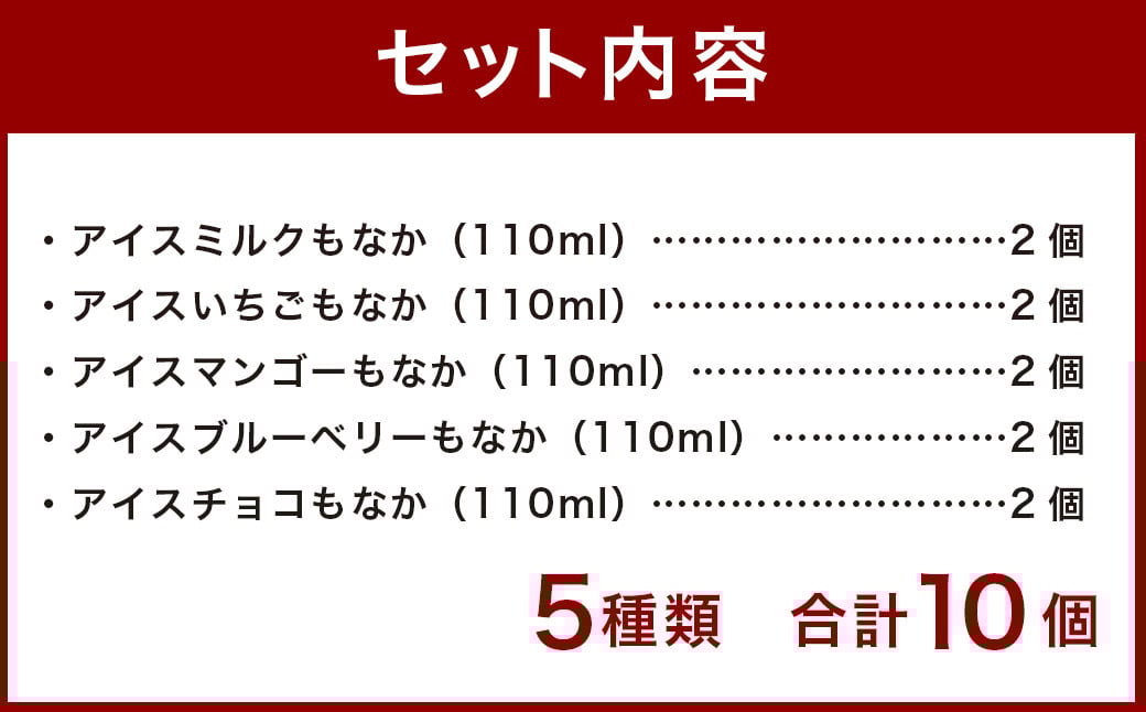 ＜アイスもなか 5種10個セット＞2か月以内に順次出荷 アイス 自家製 セット
