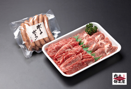 【冷蔵配送】飛騨牛・ボーノポーク・ウインナー 焼肉用食べ比べセット 2～3人分【1.65kg】