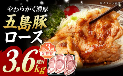 【全3回定期便】五島豚 極厚 ロース 3.6kg (200g×6枚×3回)   国産牛 牛肉 ブランド牛 焼き肉 五島市/肉のマルヒサ [PCV018]