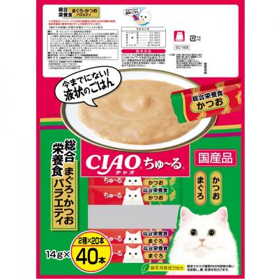 ふるさと納税 静岡市 いなば　猫・CIAOちゅ〜る　総合栄養食　まぐろ・かつおバラエティ　(14g×40本)×8袋 |  | 01