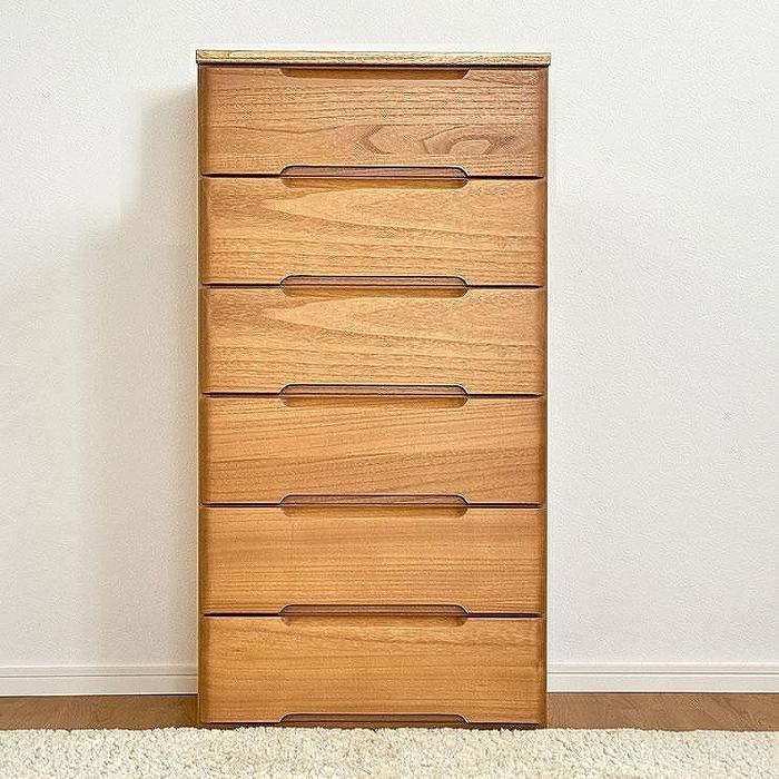 【ふるさと納税】大川家具 チェスト 幅56cm 6段 完成品 大容量 ナチュラル ベージュ | タンス 56 たんす 箪笥 桐材 天然木 国産 インテリア ファニチャー 人気 おすすめ 木製 収納家具 リビング 衣類収納 引き出し 収納棚 インテリア ファニチャー 人気 おすすめ 送料無料