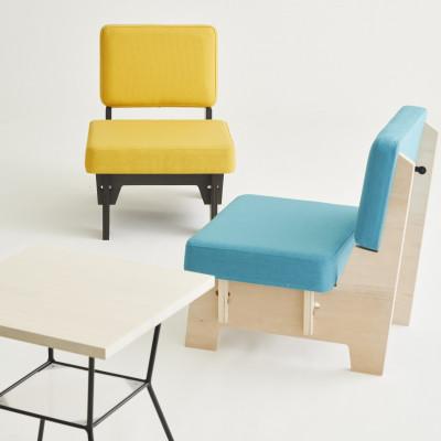 ふるさと納税 海南市 和歌山県海南市　高品質な一人掛け組み立てソファ　キャンバスイエロー(フレームブラック) |  | 02