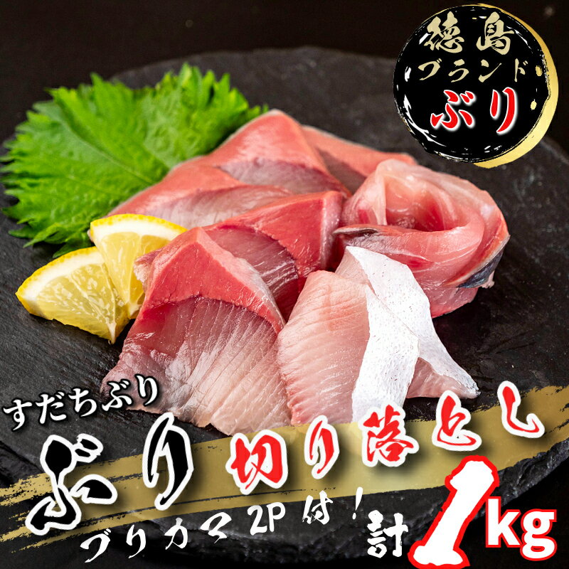 【ふるさと納税】ぶり 切り落とし ブリカマ2Pセット 計1Kg 徳島ブランド すだち 鰤 ブリ 刺身 ぶりしゃぶ 丼 ブリカマ 焼き魚 スダチ 海産物 冷凍 徳島 小松島市
