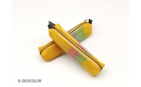 八幡平GEOCOLOR ペンケース（暖色系）【どれが届くかお楽しみ】 ／ 地熱染め 筆記具 筆記用具 大人 小物入れ 筆箱 ふでばこ ポーチ 筆入れ 手絞り 手染め 染物 染め物 お土産 ご当地 人気