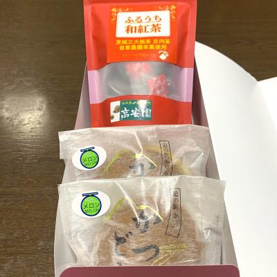 ふるさと納税 城里町 和紅茶とかつどら2個セット【季節の果物】※果物の種類は季節によりおまかせ。 |  | 01