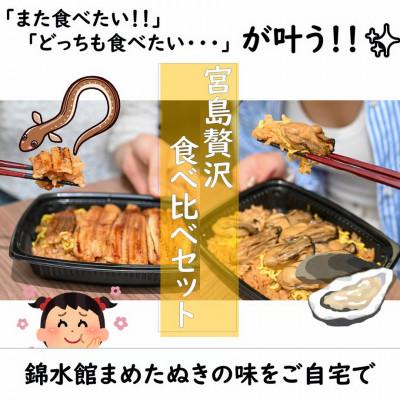 ふるさと納税 廿日市市 【簡単♪レンジでチン】錦水館まめたぬきの宮島名物食べ比べセット!〜柔らかあなご飯&amp;ふっくら牡蠣飯〜