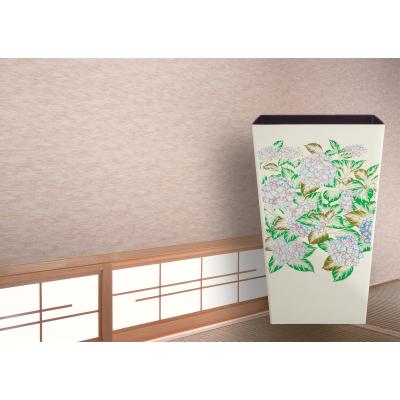 ふるさと納税 海南市 和歌山県海南市 蒔絵調 ダストボックス M角 6.7L 紫陽花ホワイト 和室に日本の美を添えるゴミ箱 |  | 02