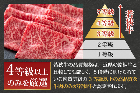 【福井のブランド牛肉】若狭牛 モモ肉 すき焼き用 540g(270g×2パック)【4等級以上】