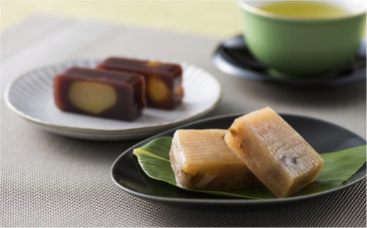 FYN6-159 【菓子舗わかつき】月山六十里越の里(羊羹)と月山ゆべし詰合せ 栗羊羹 くるみ羊羹 山形県 西川町 全国菓子大博覧会受賞 山形県 西川町