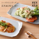 【ふるさと納税】【波佐見焼】ハ－フラインシリ－ズ 長角皿2枚セット プレート 食器 角皿 【まるしん】 [WD05]