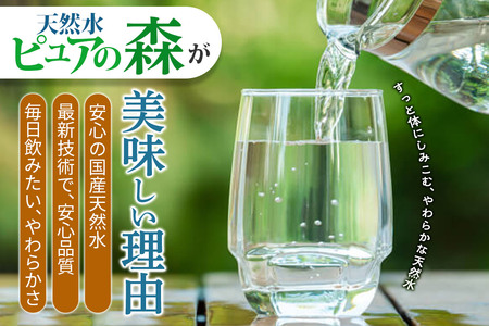 水 《定期便12ヶ月》国産 ミネラルウォーター ピュアの森 500ml 24本×1箱 天然水 軟水 ペットボトル ラベルあり