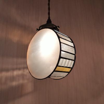 ふるさと納税 基山町 ステンドグラス【望月ペンダントランプ】USA　ドイツ製ガラス使用　電球付き |  | 01