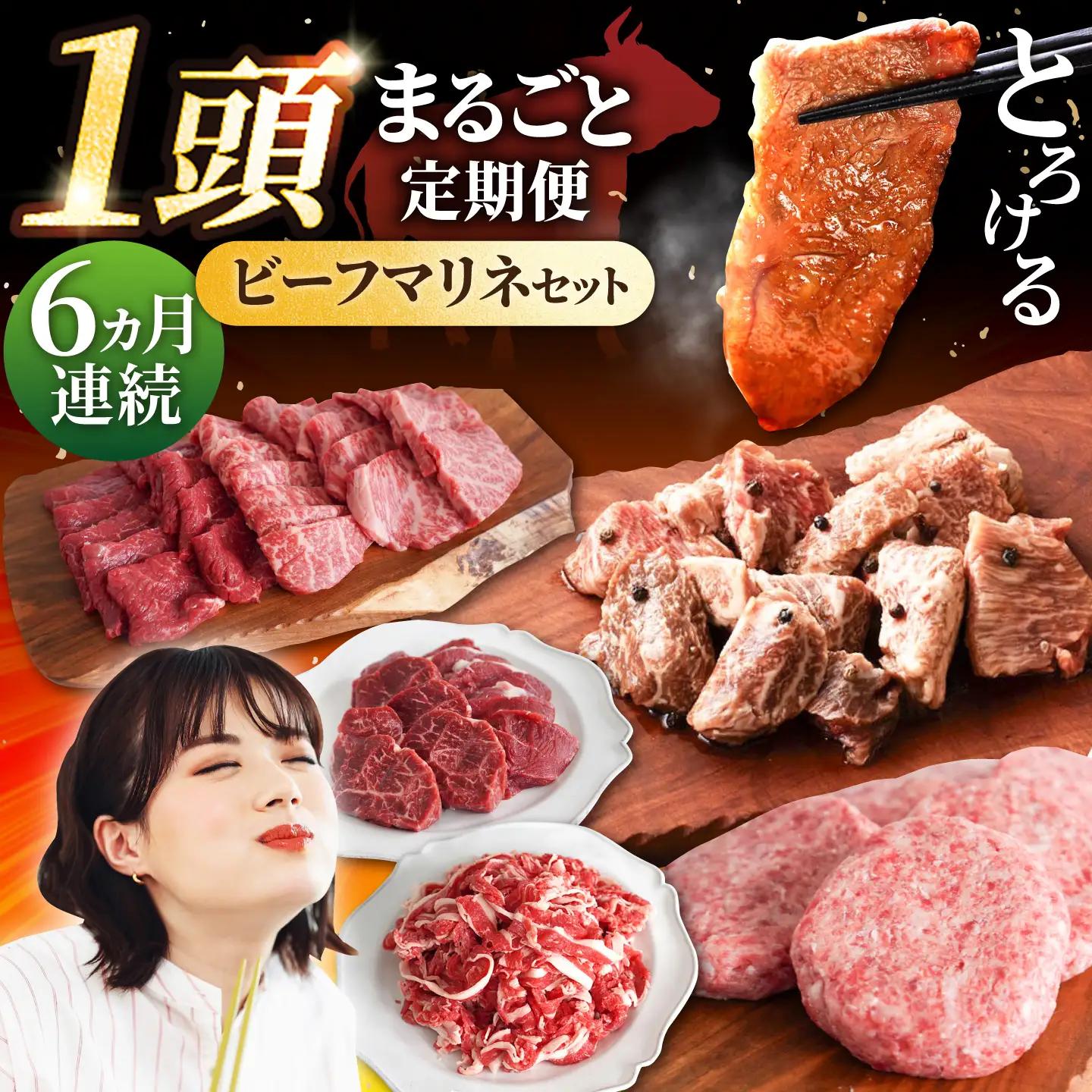 【6回定期便】しろいし牛1頭まるごと 食卓定期便 大容量 マリネ 焼肉 ハンバーグ 佐賀セントラル牧場 [IAH222]