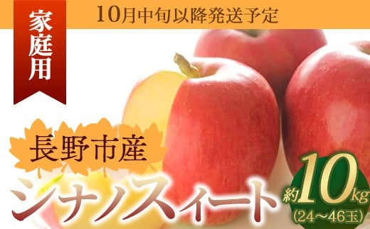 
            長野市産 シナノスイート（家庭用）10kg【2026年10月中旬以降発送予定】（矢島農園）果物 林檎 信州 10キロ 長野県 J0525
          