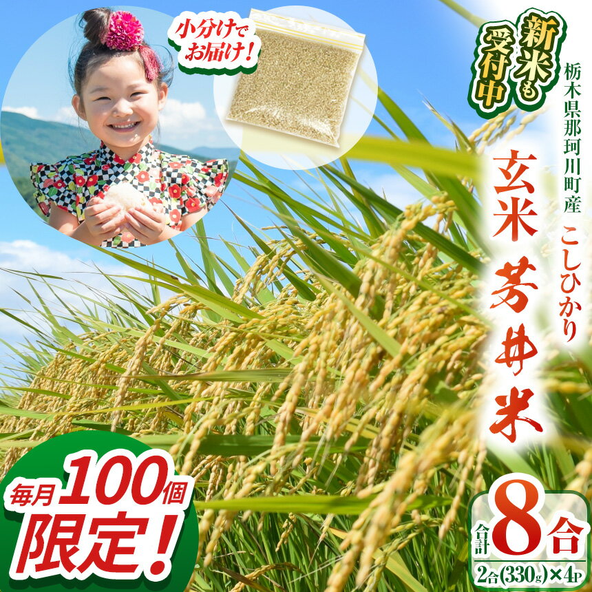 【ふるさと納税】 【楽天限定】限定 新米 芳井米（こしひかり） 玄米 米 ごはん ふっくら もちもち 先行予約 那珂川町産芳井米（こしひかり） 330g（2合分）×4 | ふるさと納税 那珂川町 栃木県 美味しい お弁当 おにぎり おいしい 数量限定 ご飯 期間限定 美味しい