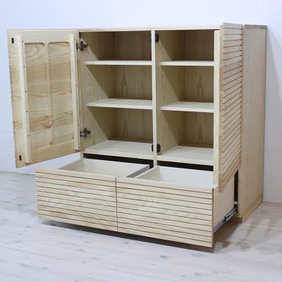 ふるさと納税 大川市 【大川家具】無垢材　サイドキャビネット　風雅　キャビネット幅980【設置付き】ホワイトアッシュ |  | 02