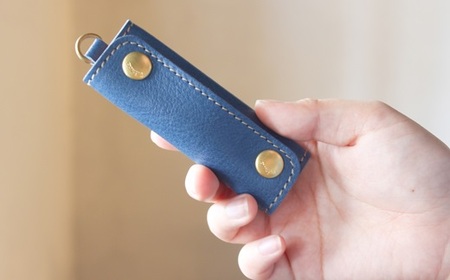 【minca】 栃木レザーのバッグ持ち手カバー2個セット 重さ軽減や汚れ防止 エコバックやキャンバスバッグの持ち手にも/ハンドルカバー/2個セット/ブルー　633