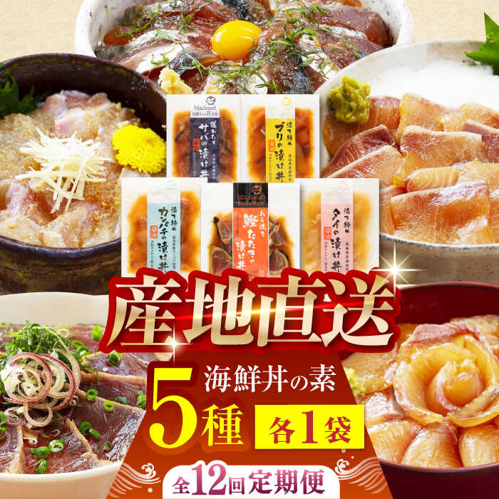 【ふるさと納税】【12回定期便】土佐の海鮮丼の素 5種食べ比べセット 【株式会社 四国健商】[ATAF100]