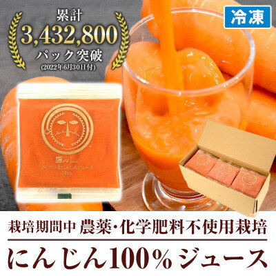 【ふるさと納税】人参100%の無添加にんじんジュース(100cc×30パック)栽培期間中農薬化学肥料不使用のニンジン_ 人参ジュース ニンジンジュース ジュース 飲料 野菜ジュース 100% ストレート 国産 無添加 飲み物 冷凍 【配送不可地域：離島】【1228371】