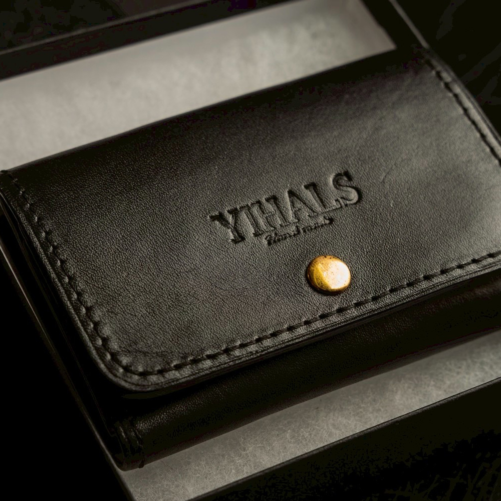 YIHALS ハンドメイド 牛革 名刺入れ ライトブラウン《靴屋が手掛ける革製品》｜イハレス レザー 革小物 [0656]