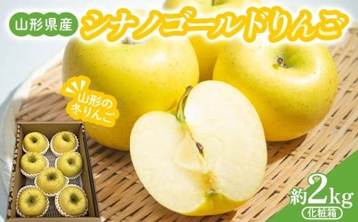 山形県産 シナノゴールドりんご（貯蔵）約2kg 化粧箱 秀品 (5～9玉入り) 【先行受付2026年1月発送】 FSY-2607