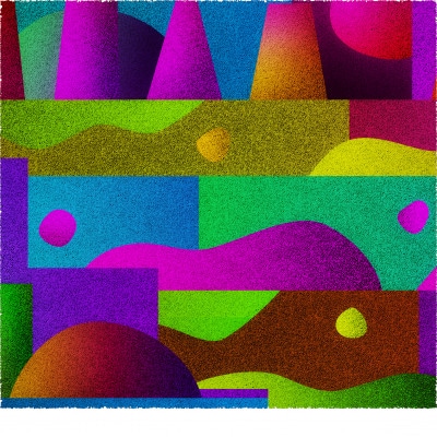 層と色 [しかくいえ]29【絵画】 額装サイズ266mmx266mm【1433503】