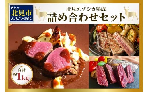 北見エゾシカ熟成 ドライエイジング 詰め合わせセット ( 計約1kg 肉類 肉 鹿肉 熟成肉 セット 詰め合わせ 1キロ )【025-0049】