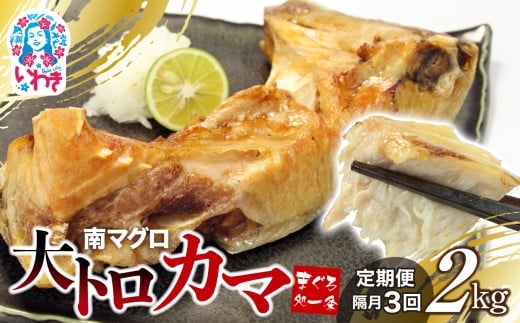 【定期便/隔月/計3回】南マグロ大トロカマ2kg（計6kg）|加熱用 選べる 回数 定期便 ｜ 冷凍 塩焼き 煮付け まぐろ 鮪 マグロ 焼き魚 高級種 希少部位