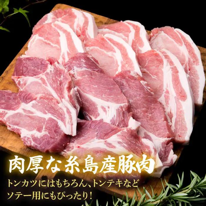 【全6回定期便】糸島豚ロース肉6枚 肩ロースカツ5枚 合計11枚セット 糸島市/糸島ミートデリ工房[ACA230]